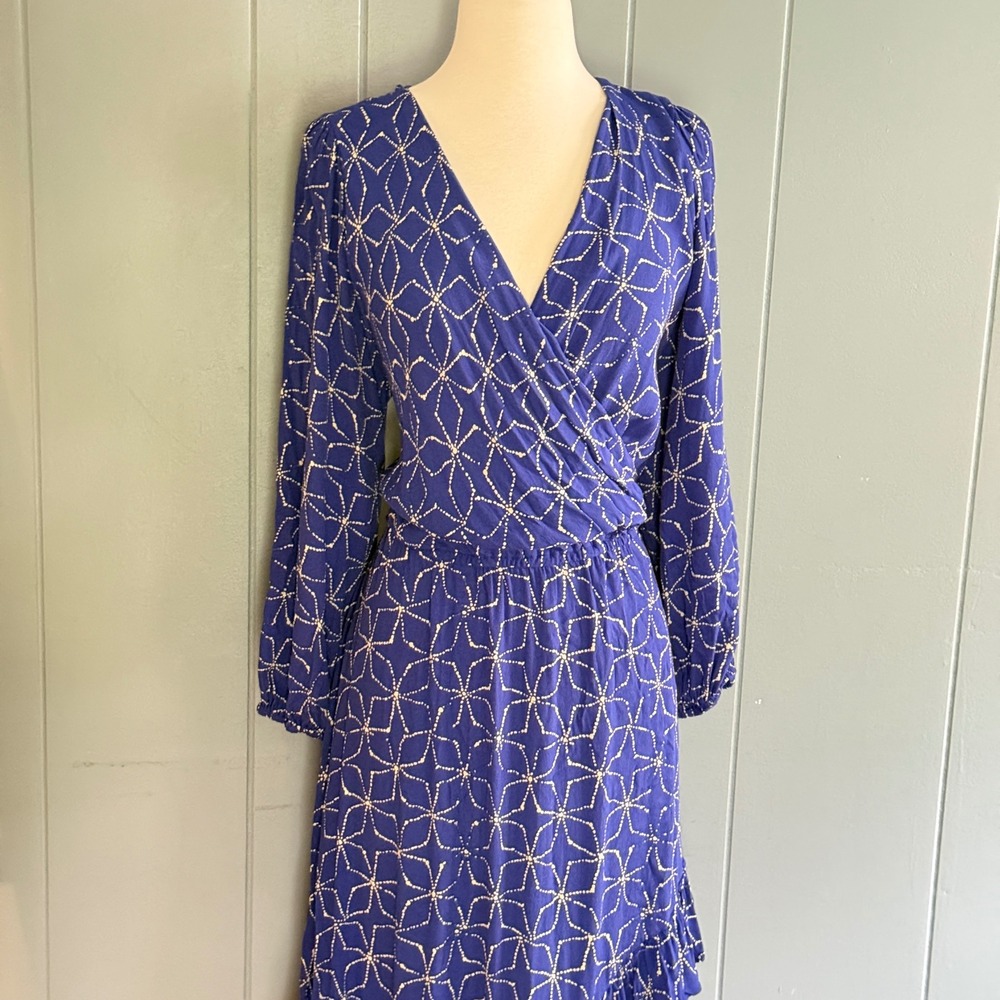 Plenty by Tracy Reese Aleah Wrap Midi Dress Cobalt Blue Anthropologie XL Dancing
